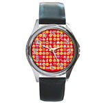 red Emoji  Round Metal Watch