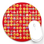 red Emoji  Round Mousepad