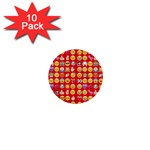 red Emoji  1  Mini Button (10 pack) 