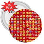 red Emoji  3  Button (10 pack)