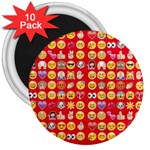 red Emoji  3  Magnet (10 pack)