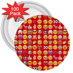 red Emoji  3  Button (100 pack)