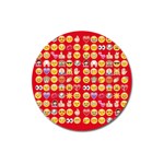 red Emoji  Magnet 3  (Round)