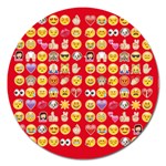 red Emoji  Magnet 5  (Round)