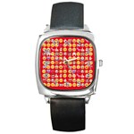 red Emoji  Square Metal Watch