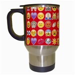 red Emoji  Travel Mug (White)