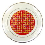 red Emoji  Porcelain Plate