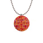 red Emoji  1  Button Necklace