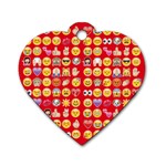 red Emoji  Dog Tag Heart (One Side)