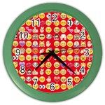 red Emoji  Color Wall Clock