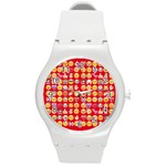 red Emoji  Round Plastic Sport Watch (M)