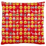 red Emoji  Large Cushion Case (One Side)