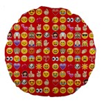 red Emoji  Large 18  Premium Round Cushion 