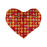 red Emoji  Standard 16  Premium Heart Shape Cushion 