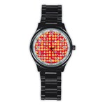 red Emoji  Stainless Steel Round Watch