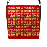 red Emoji  Flap Closure Messenger Bag (L)