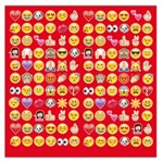 red Emoji  Large Satin Scarf (Square)