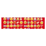 red Emoji  Satin Scarf (Oblong)