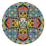 Sugar Skulls   Patterned Magnet 5  (Round)