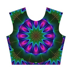 Star Of Leaves, Abstract Magenta Green Forest Cotton Crop Top from ArtsNow.com Front