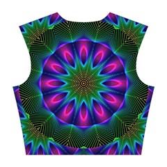 Star Of Leaves, Abstract Magenta Green Forest Cotton Crop Top from ArtsNow.com Back