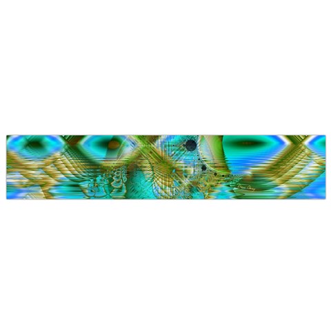 Crystal Gold Peacock, Abstract Mystical Lake Flano Scarf (Small) from ArtsNow.com Front