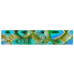 Crystal Gold Peacock, Abstract Mystical Lake Flano Scarf (Small) from ArtsNow.com Front