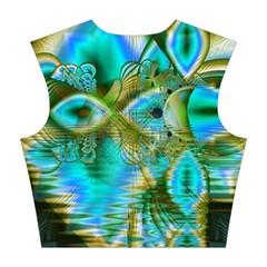 Crystal Gold Peacock, Abstract Mystical Lake Cotton Crop Top from ArtsNow.com Back