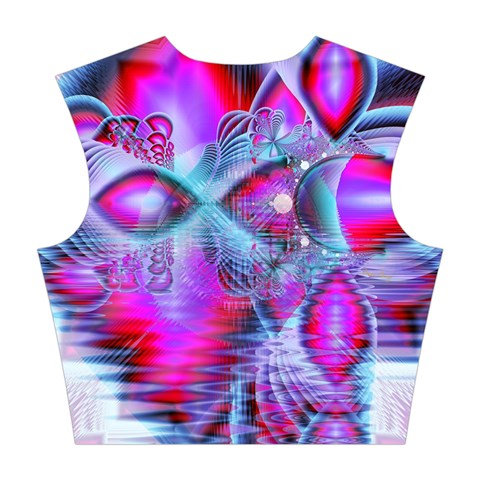 Crystal Northern Lights Palace, Abstract Ice  Cotton Crop Top from ArtsNow.com Back