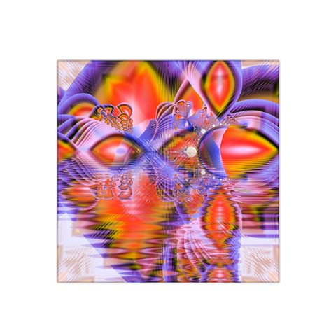 Crystal Star Dance, Abstract Purple Orange Satin Bandana Scarf from ArtsNow.com Front