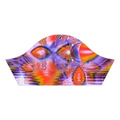 Crystal Star Dance, Abstract Purple Orange Cotton Crop Top from ArtsNow.com Left Sleeve