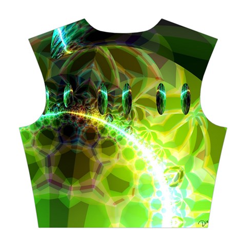 Dawn Of Time, Abstract Lime & Gold Emerge Cotton Crop Top from ArtsNow.com Back