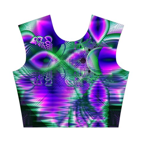 Evening Crystal Primrose, Abstract Night Flowers Cotton Crop Top from ArtsNow.com Front