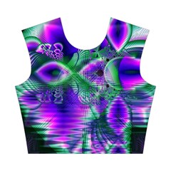 Evening Crystal Primrose, Abstract Night Flowers Cotton Crop Top from ArtsNow.com Front