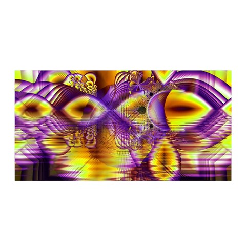 Golden Violet Crystal Palace, Abstract Cosmic Explosion Satin Wrap from ArtsNow.com Front