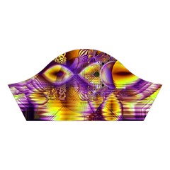 Golden Violet Crystal Palace, Abstract Cosmic Explosion Cotton Crop Top from ArtsNow.com Left Sleeve