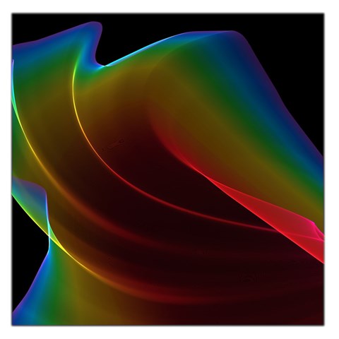 Liquid Rainbow, Abstract Wave Of Cosmic Energy  Large Satin Scarf (Square) from ArtsNow.com Front