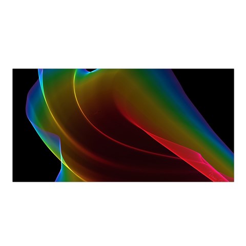 Liquid Rainbow, Abstract Wave Of Cosmic Energy  Satin Shawl from ArtsNow.com Front