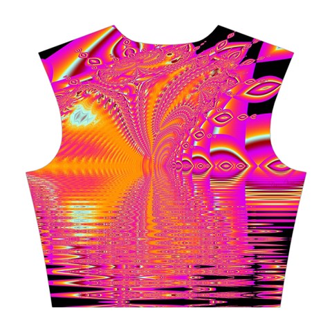 Magenta Boardwalk Carnival, Abstract Ocean Shimmer Cotton Crop Top from ArtsNow.com Back