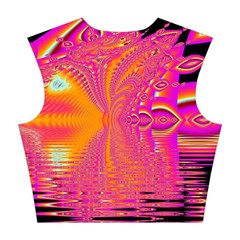 Magenta Boardwalk Carnival, Abstract Ocean Shimmer Cotton Crop Top from ArtsNow.com Back