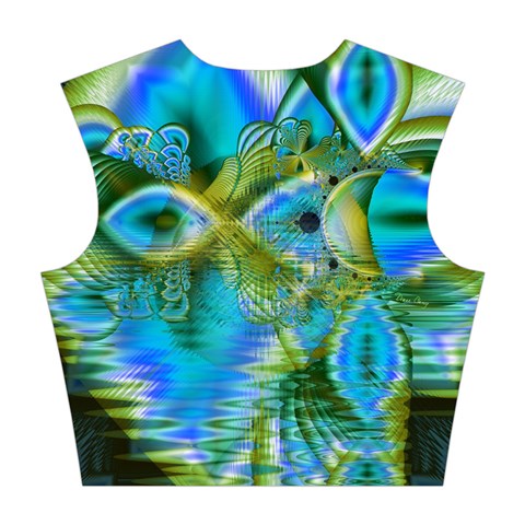 Mystical Spring, Abstract Crystal Renewal Cotton Crop Top from ArtsNow.com Back