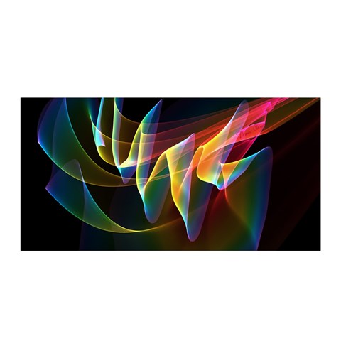 Northern Lights, Abstract Rainbow Aurora Satin Wrap from ArtsNow.com Front