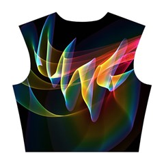 Northern Lights, Abstract Rainbow Aurora Cotton Crop Top from ArtsNow.com Back