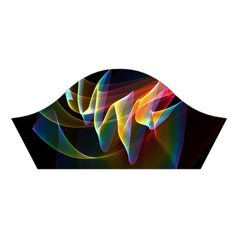 Northern Lights, Abstract Rainbow Aurora Cotton Crop Top from ArtsNow.com Left Sleeve