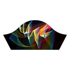 Northern Lights, Abstract Rainbow Aurora Cotton Crop Top from ArtsNow.com Left Sleeve