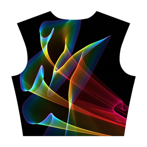 Peacock Symphony, Abstract Rainbow Music Cotton Crop Top from ArtsNow.com Back