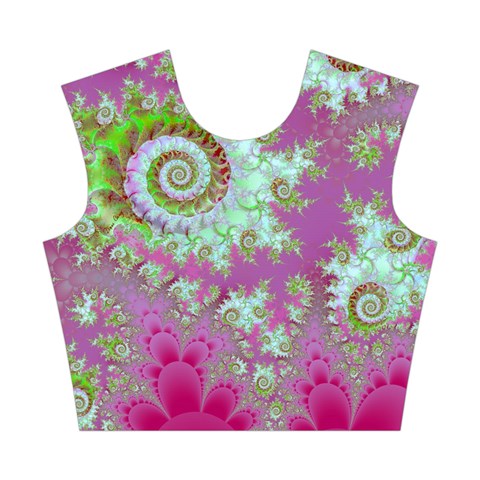 Raspberry Lime Surprise, Abstract Sea Garden  Cotton Crop Top from ArtsNow.com Front