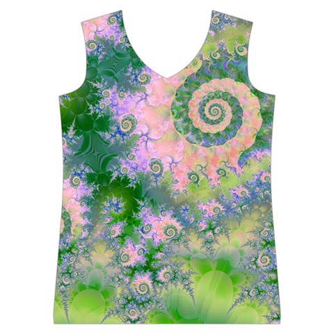 Rose Apple Green Dreams, Abstract Water Garden Women s Basketball Tank Top from ArtsNow.com Front