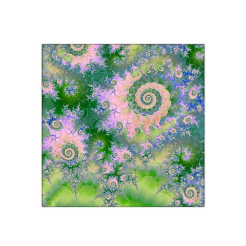 Rose Apple Green Dreams, Abstract Water Garden Satin Bandana Scarf from ArtsNow.com Front