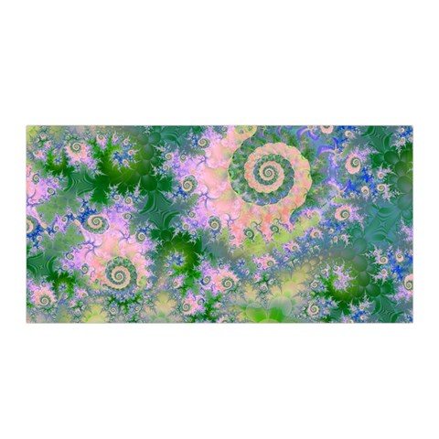 Rose Apple Green Dreams, Abstract Water Garden Satin Wrap from ArtsNow.com Front